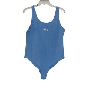 Levi's Women's L Bodysuit Logo Graphic Stretch Cotton Tank One Piece Leotard